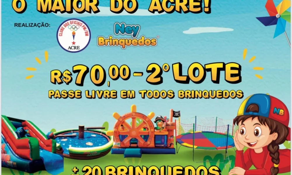 Clubes dos oficiais da PM e Bombeiros instala maior parque inflável do Acre  - AcreNews